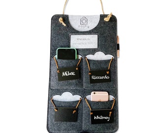 Multi Pocket Unplug hangende telefoonhouder organizer / Unplug Box / kortere schermtijd / losgekoppelde familie en vrienden / digitaal wellnesscadeau