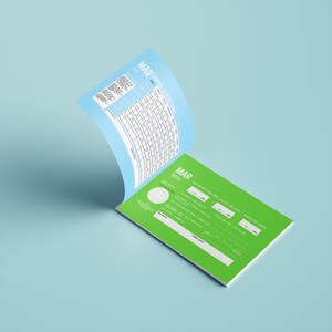 May include: A screen time tracker notebook with a light blue cover and a green interior. The cover is labeled "MAR" and "EARNING SCREEN TIME". The interior page is green with white text and boxes. The notebook is open, with the cover partially lifted.