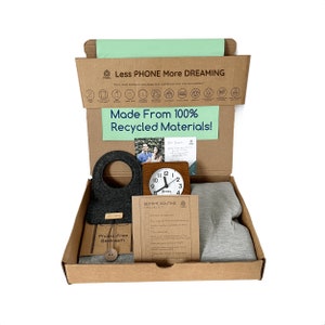 Digital Wellbeing Bedtime Morning and Night Routine Set - Less PHONES, more DREAMING, Mindful Gift, Alarm Clock, Sleeping Mask, checklist