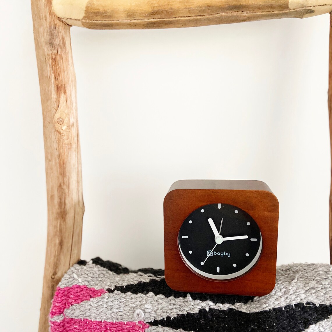 Analog Alarm Clock No Ticking Noises Wooden Snooze Etsy