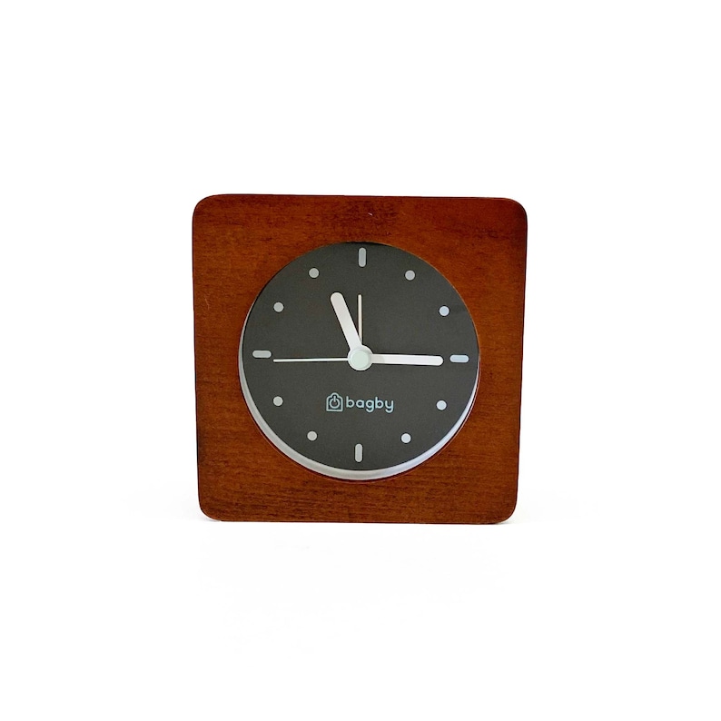 Quiet Analog Alarm Clock, Alarm Clock Silent Wooden, Night light, Gentle sound, No Ticking Noises, Minimalist, Snooze Function image 4