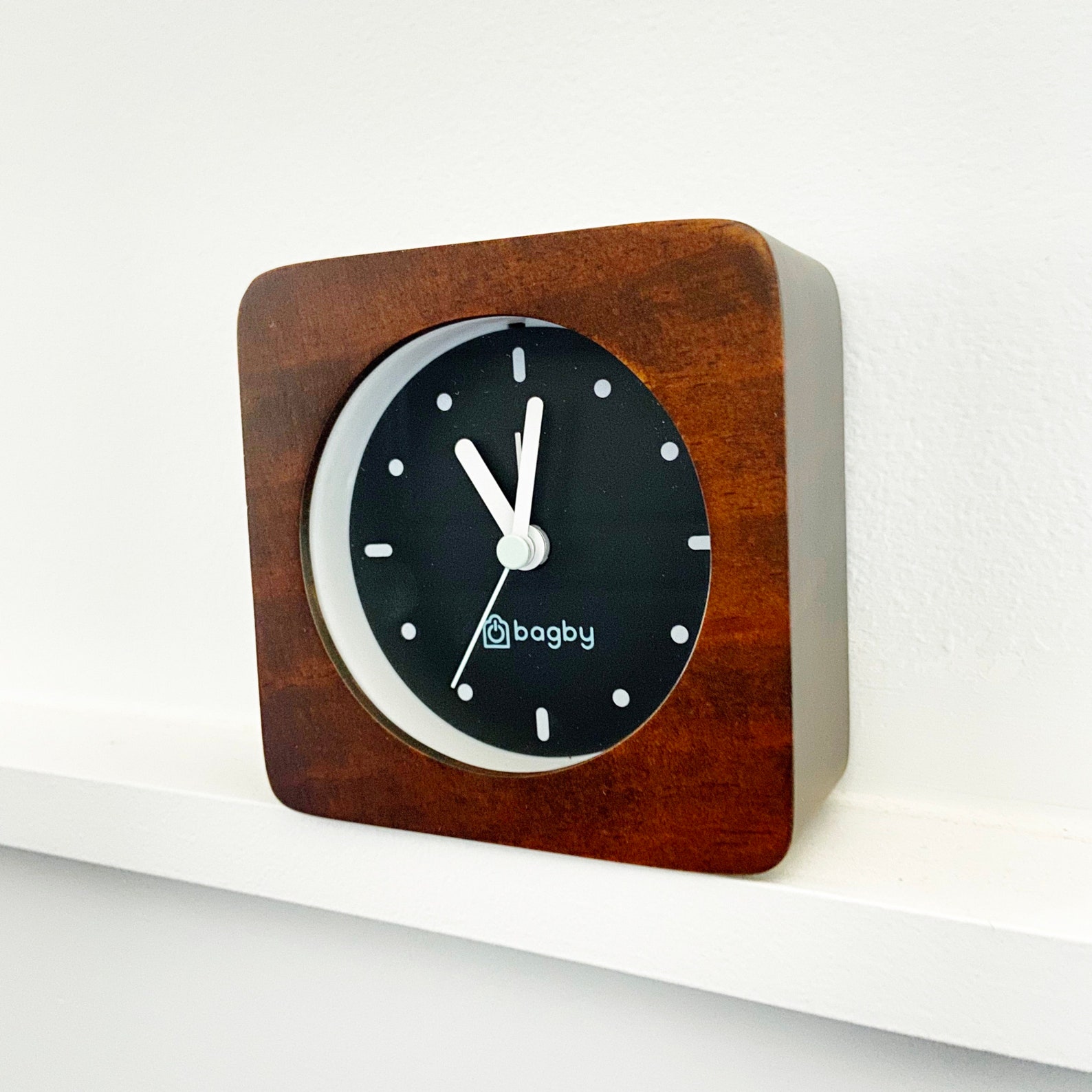 Analog Alarm Clock No Ticking Noises Wooden Snooze Etsy