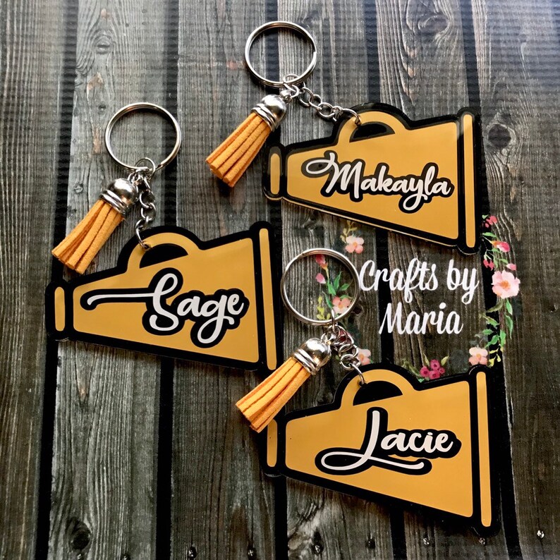 Personalized Megaphone Keychain Etsy