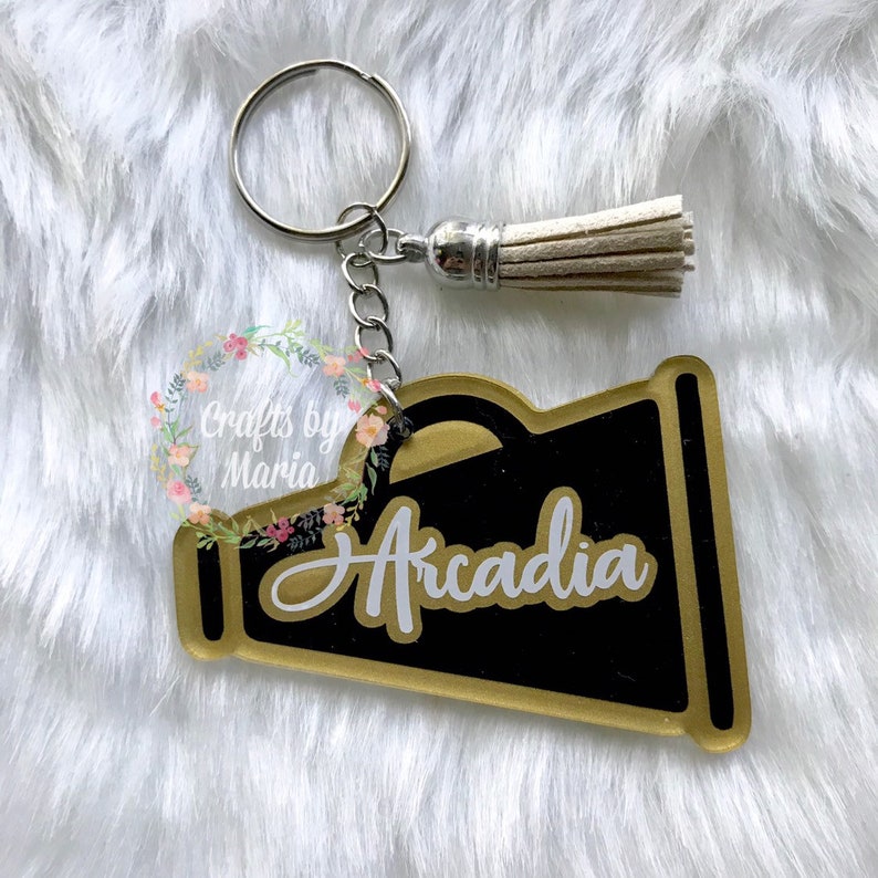 Personalized Megaphone Keychain Etsy