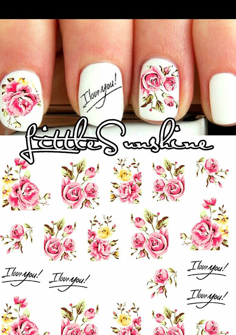 Amazon Com 50 Sheets Nail Stickers Nail Art Water Transfer