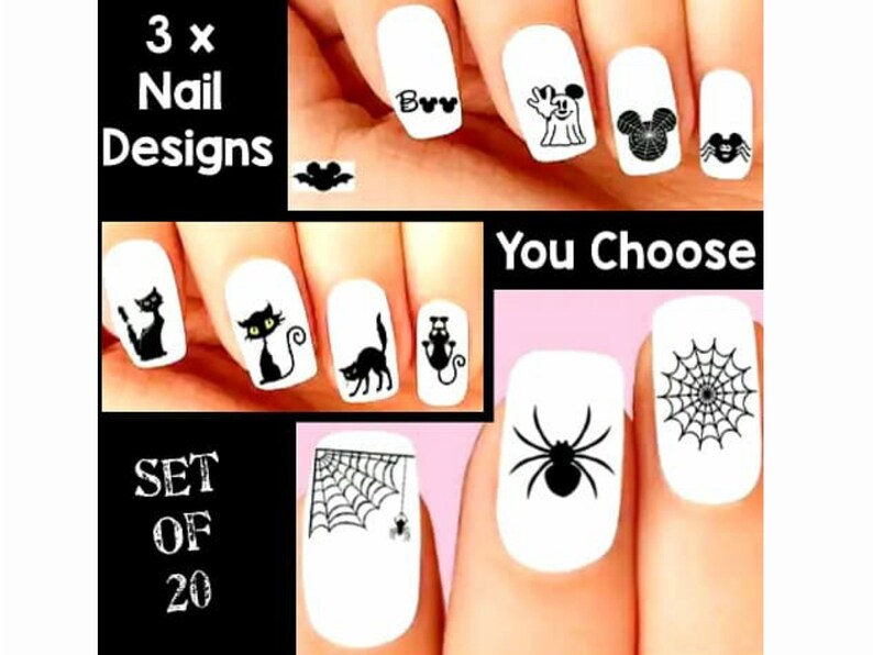 Halloween Nails Halloween Nail Art Halloween Nail Decal Etsy