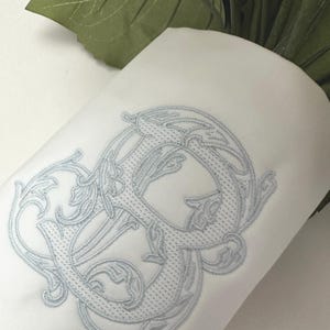 Custom Embroidered Monogrammed Bridal Bouquet Wrap