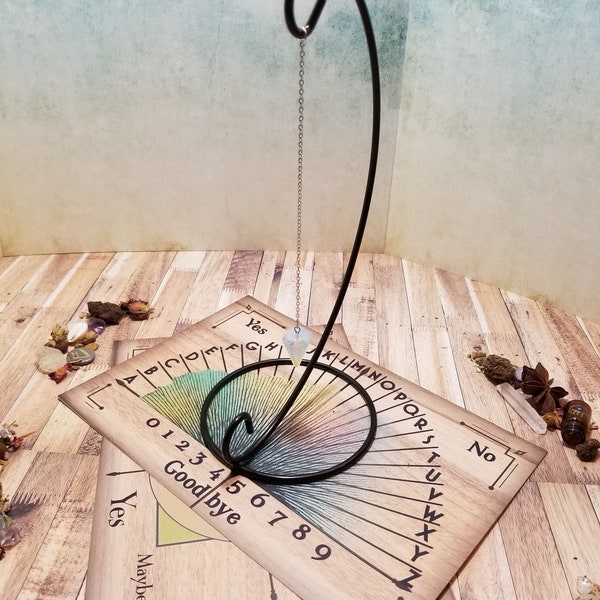 Opalite Pendulum with Stand and two Dowsing Cards | Divination Set