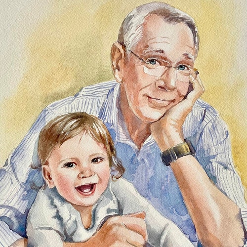 Custom family portrait, Kids watercolor portrait, Child portrait, Children watercolor, Baby shops portrait, Portrait painting, Child painting