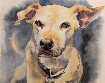 Custom dog portrait Dog memory Pet memorial Custom pet painting Custom dog portrait Watercolor portrait Handmade pet portrait Dog watercolor