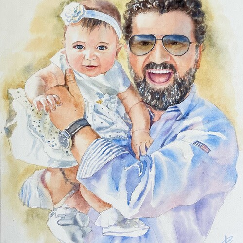 Portrait painting from photo Ready within 4 days Personalized portrait Family shops portrait painting Custom baby portrait Handmade portrait