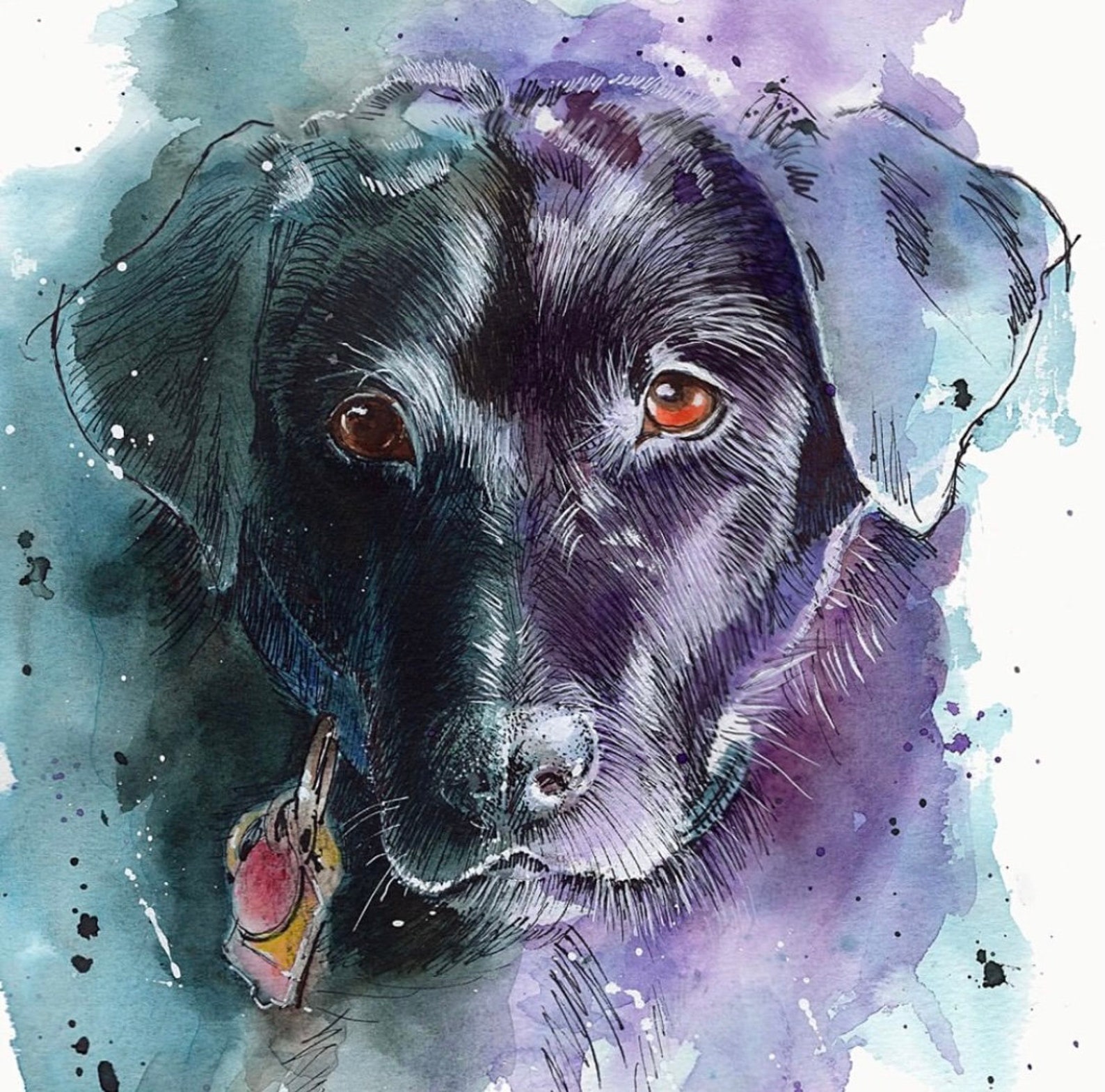Weihnachten Geschenk Hund Erinnerung Haustier Portrait Hund Etsy
