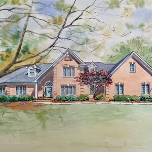Realtor closing gift Custom art handmade watercolor house painting  First home painting art  gift Commission house hand painted  from photo