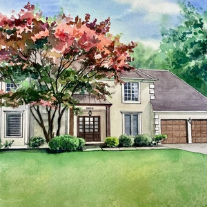 Original realtor closing gift custom house painting from photo housewarming gift house watercolor drawing house from photo house painting
