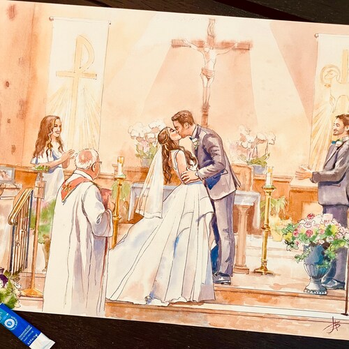 Shops Custom heart portrait engagement gift family portrait painting custom handmade couple portrait from photo anniversary hand painted portrait