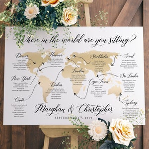 Travel Theme Wedding Seating Plan Destination Wedding Seating Chart Personalized Seating Plan Minimalist Seating Travel Theme Seating Plan