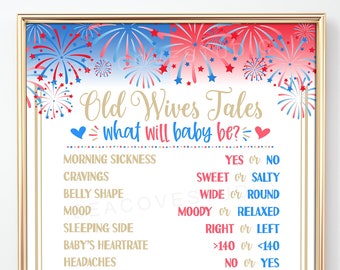 4th of July Gender Reveal Party, Old Wives Tales, Gender Reveal Ideas, Military, Independence Day Gender Reveal,BBQ Gender Reveal