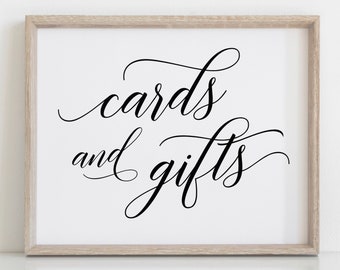 Cards and Gifts Sign | Gifts Table Sign | Instant Download | Black Font | Printable Signs | Reception Sign | Gifts and Cards Sign
