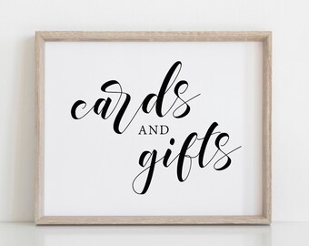 Cards and Gifts Sign | Gifts Table Sign | Instant Download | Black Font | Printable Signs | Wedding Template | Gifts and Cards Sign