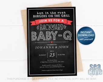Baby Bbq Invitation Etsy