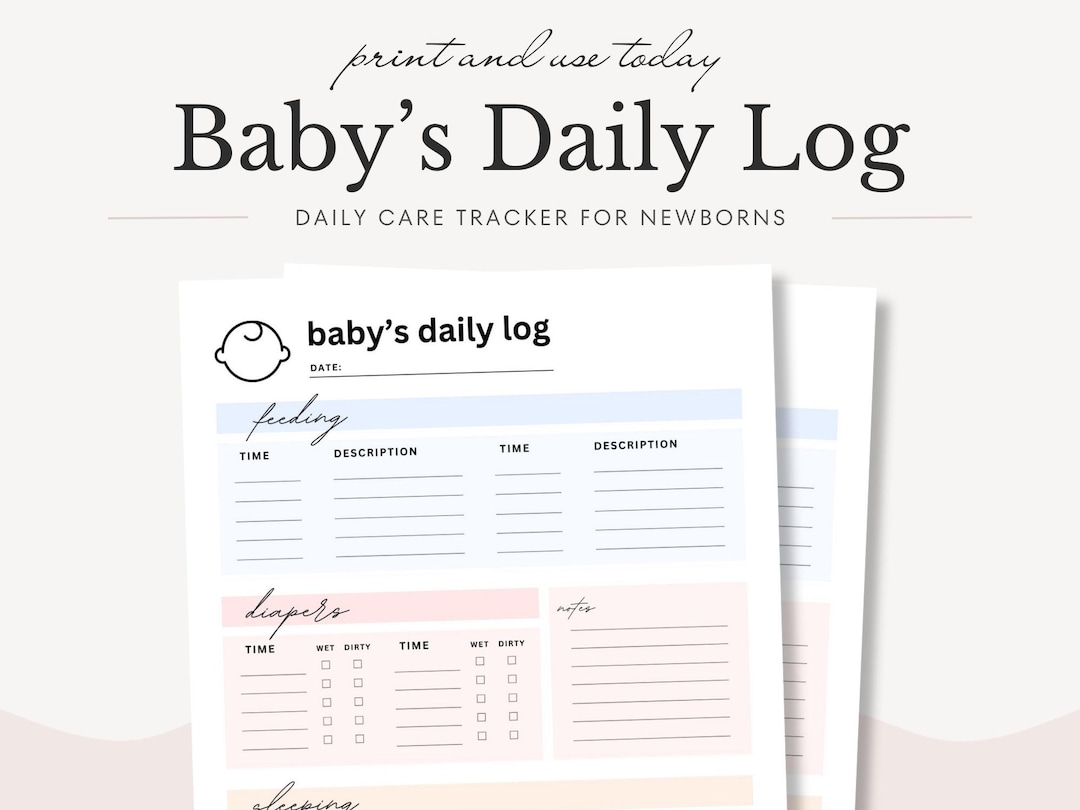 Newborn Baby Daily Log: Printable Infant Tracker (PDF) - Etsy UK