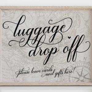 Travel Theme Party Sign, Cards and Gifts sign, Travel Theme Wedding, Luggage Drop Off Sign, Travel Theme Gift Table Sign, Instant Download