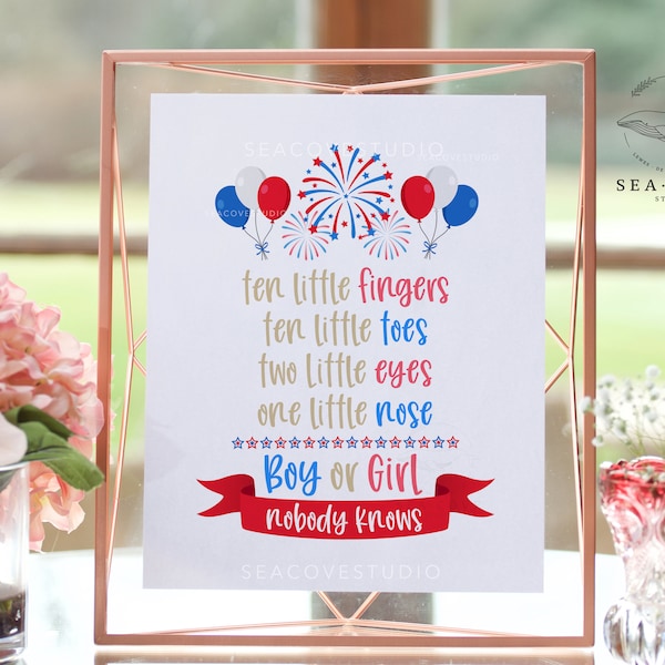 Fourth of July Gender Reveal Party, Boy or Girl Sign, Gender Reveal Ideas, Gender Reveal Party, Gender Guess, BBQ Gender Reveal