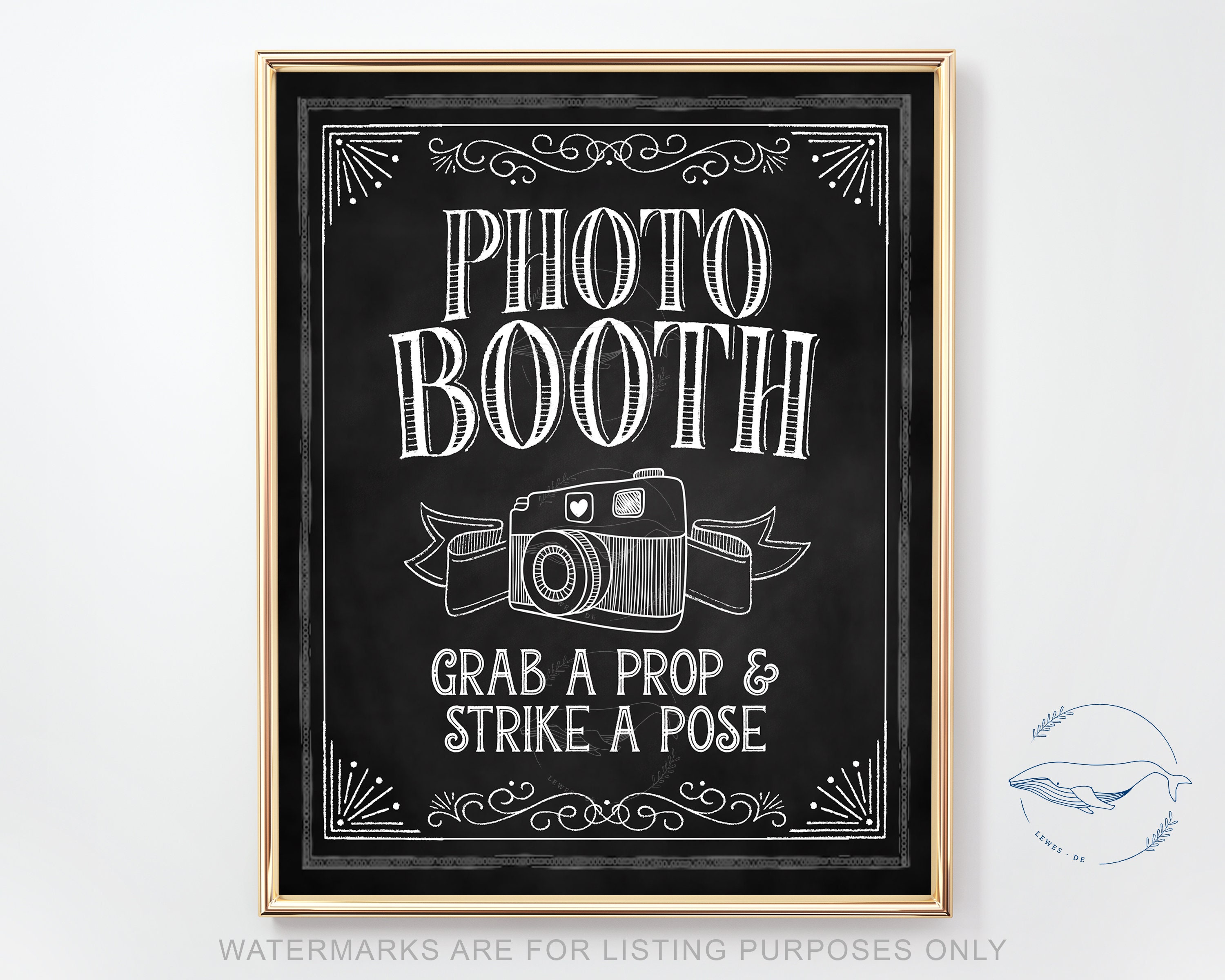 Pretty Chalkboard Style Pick A Prop For Photobooth Personalised Wedding Sign
