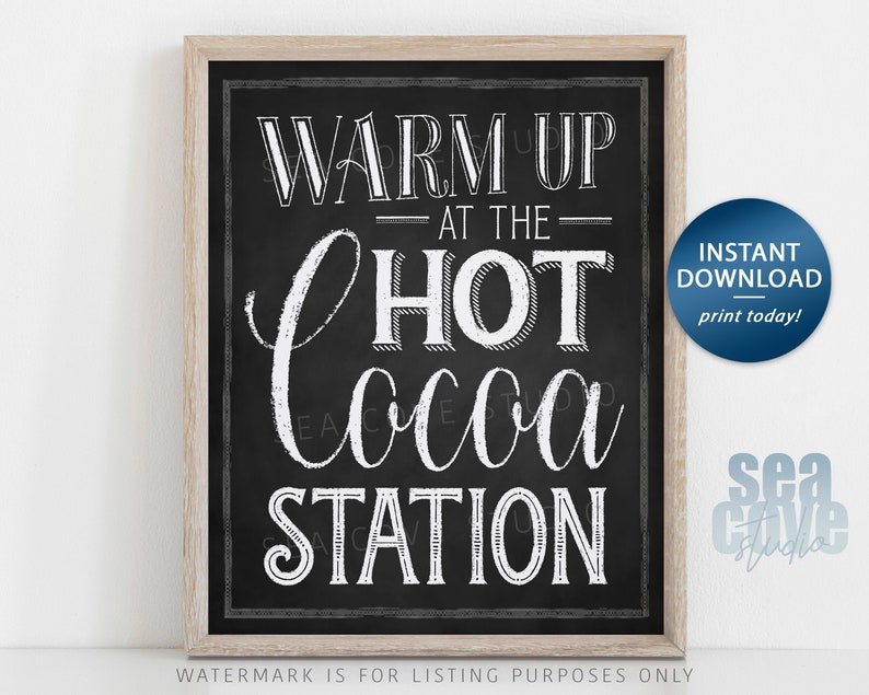 Hot Cocoa Station Sign Hot Cocoa Sign Winter Wedding Decor | Etsy