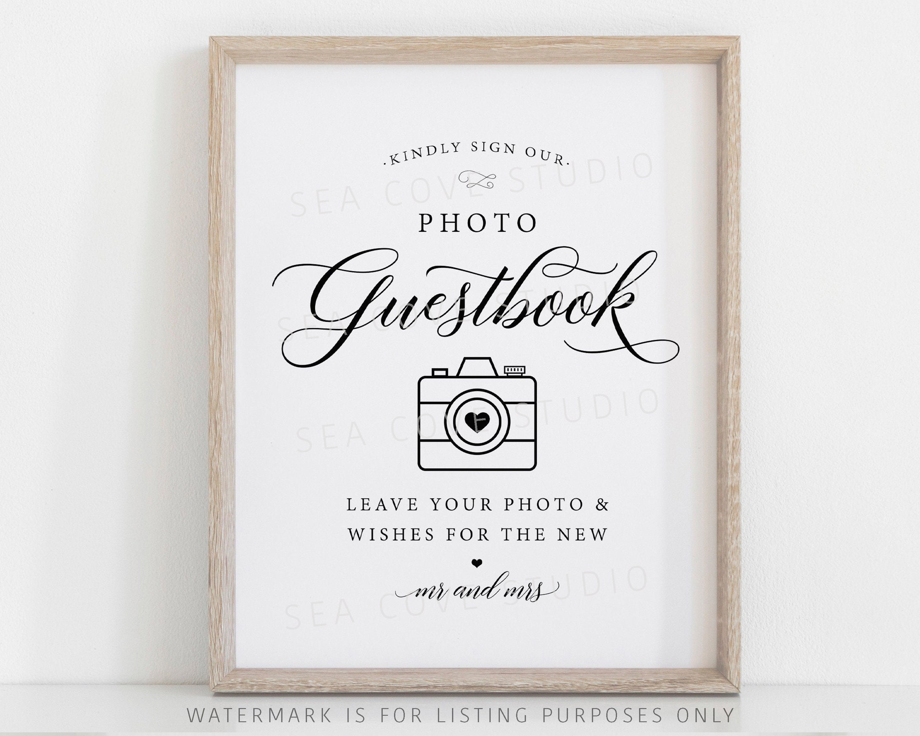 Photo Guest Book Sign Wedding Reception Decor Instant Download