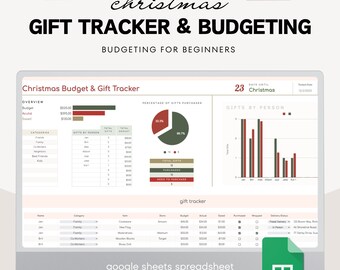 Christmas Gift Budgeting Christmas Gift Expense Tracker Christmas Savings Christmas Budget Google Sheets Holiday Gift Budget Planner