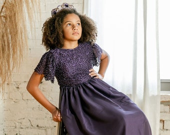 Amethyst Dress For Any Occasion, Special Made Dress For Parties, Detailed Amethyst Dress