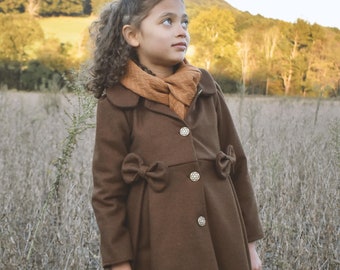 Girls Brown Winter Coat, Fall Brown Coat, Winter Coat, Long Coats, Winter Jacket, Girls Jacket, Girls Winter Coat, Fall Girls Jackets