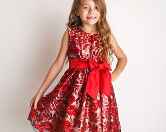 Red Party Dress, Baby Girl Red Dress, Special Occasion Dress Girl, Girl Sequin Dress, Red Ruffle Dress, Girls Red Dresses, Girl Dresses