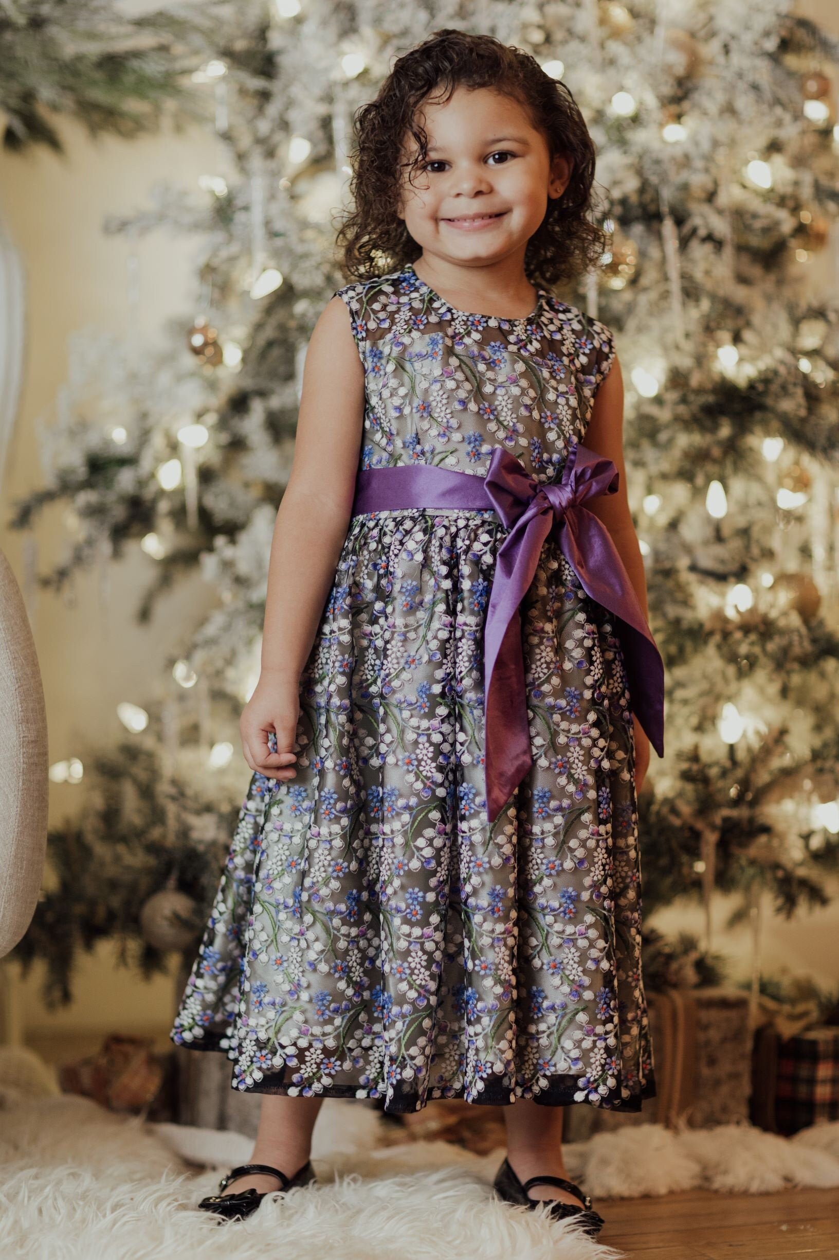 Purple Flower Girl Birthday Dress Gift for Girl Flower Girl Etsy