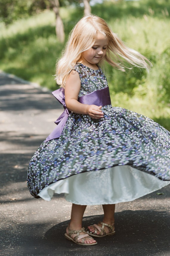 Purple Flower Girl Birthday Dress Gift for Girl Flower Girl Etsy