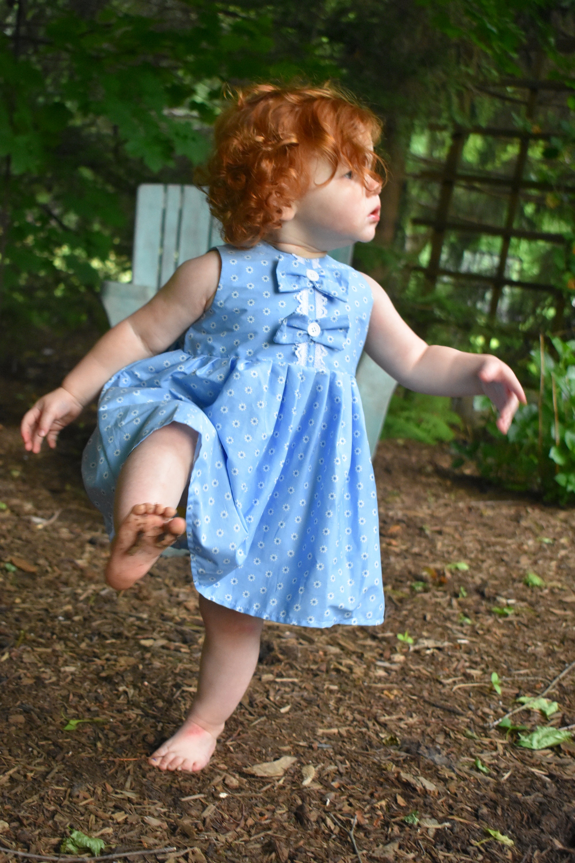 EvaLaCuz Blue Baby Girl Dress, Floral Baby Girl Dresses, Cake Smash Dress, Birthday Dress for Girls, Gift for Girls