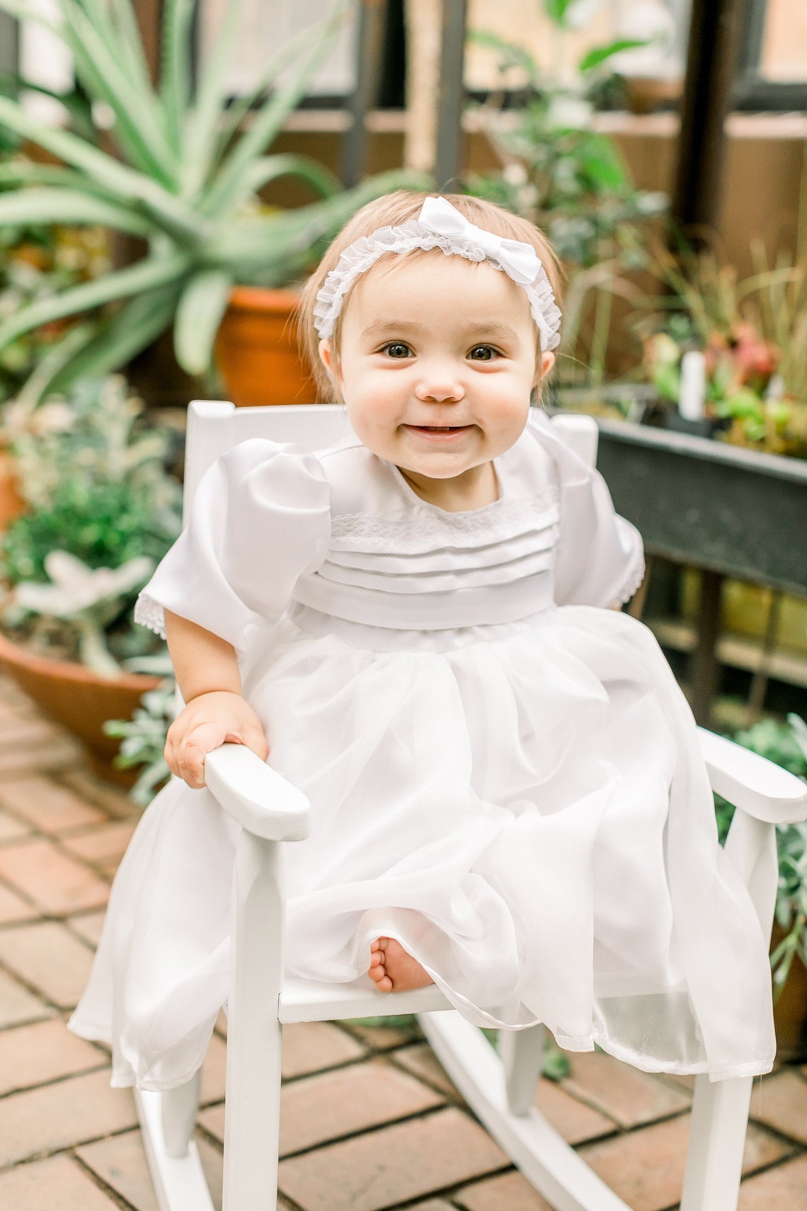 Girls Baptism Gown Classic White Baptism Gown Christening Etsy