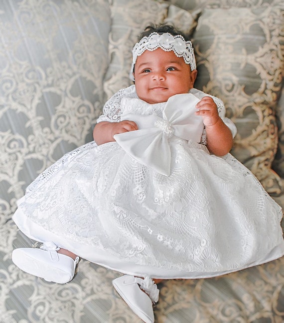 Infant Baptism Dress For Baby Girl | White Christening Dress – Eva La Cúz