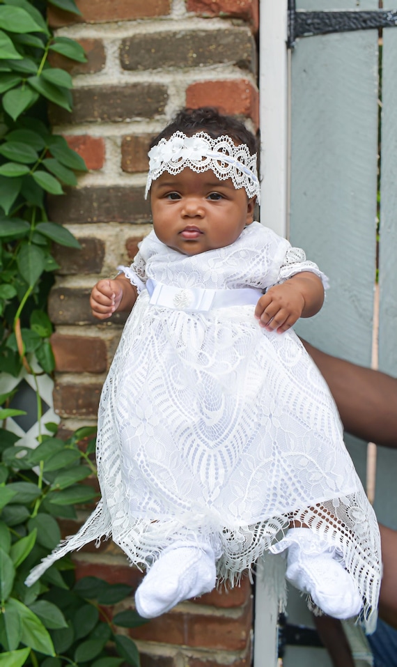 Amazon.com: Strasburg Children Lace Christening Gown Baptism Dress Heirloom  w/Bonnet (3 Month, Ivory): Clothing, Shoes & Jewelry