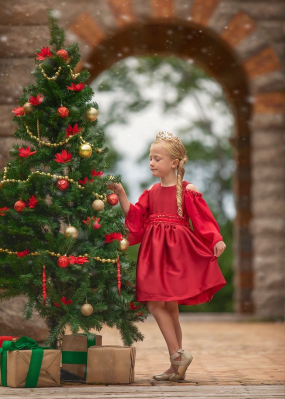 Mini Boden Girls Appliqué Christmas Tree Dress Size 6-7. Holiday!! | eBay