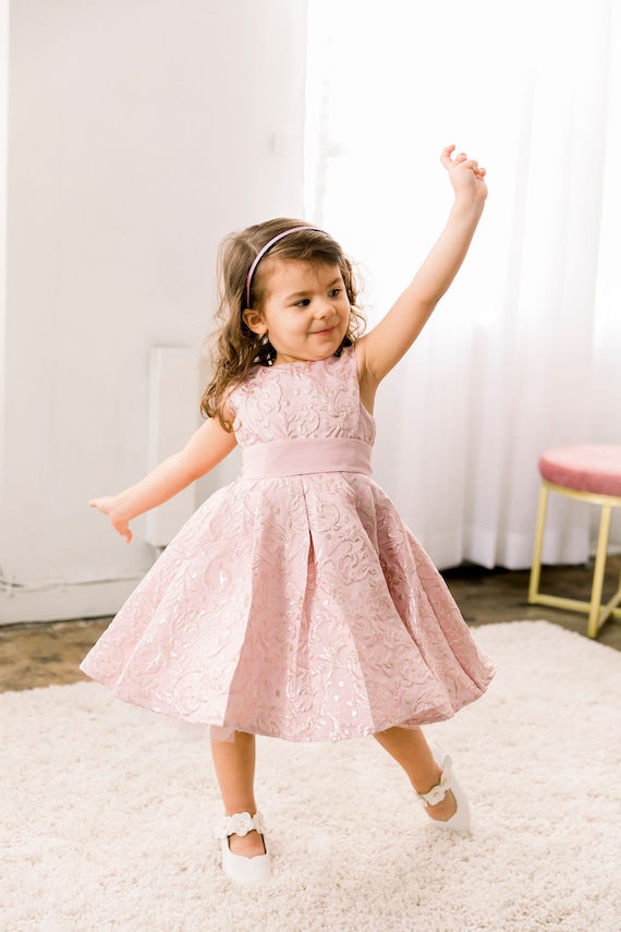 Soft Pink Short Dress, Little Girls Party Dress, Girls Formal