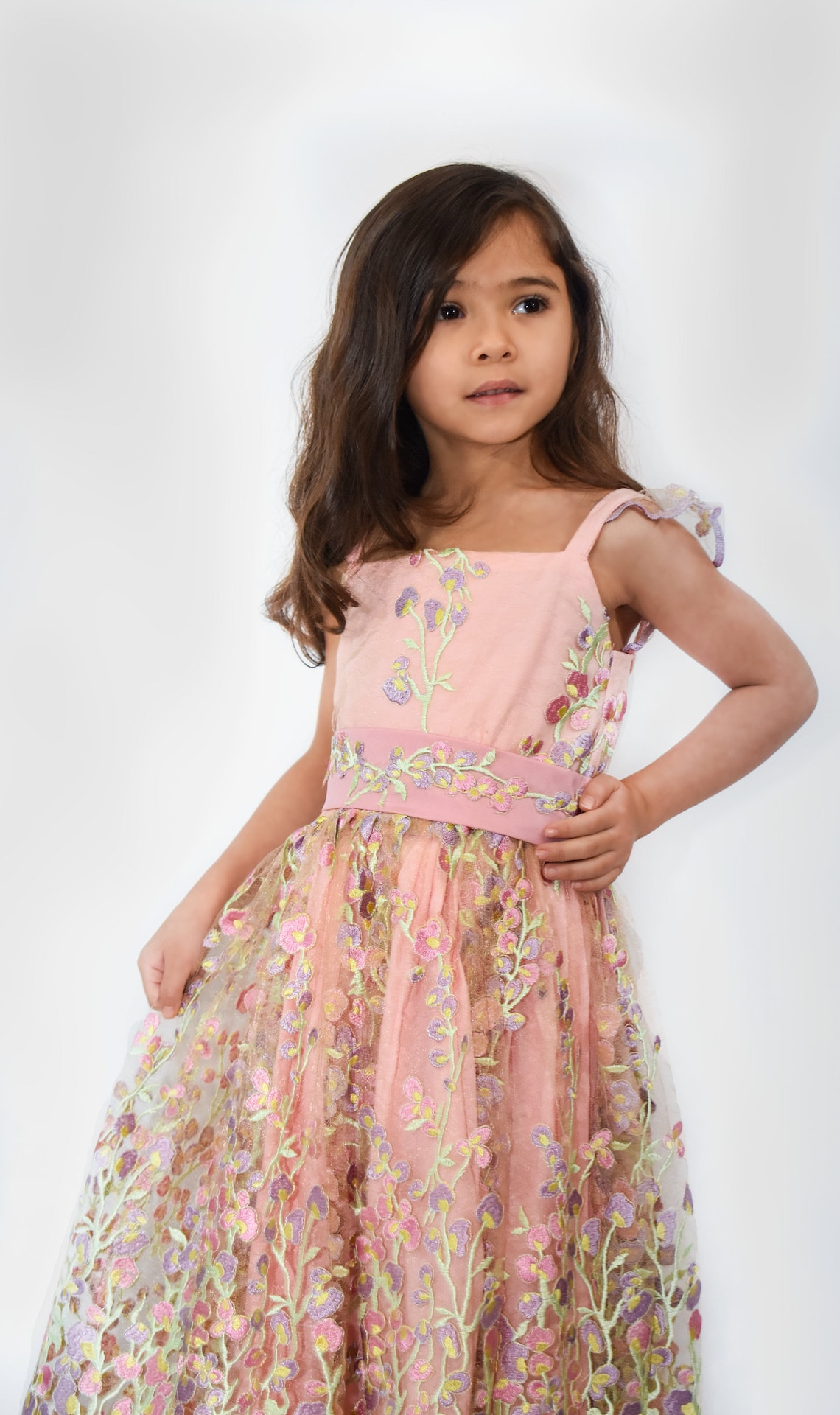 Pink Flower Dress for Baby Girls Tulle Flower Dress Girls Etsy