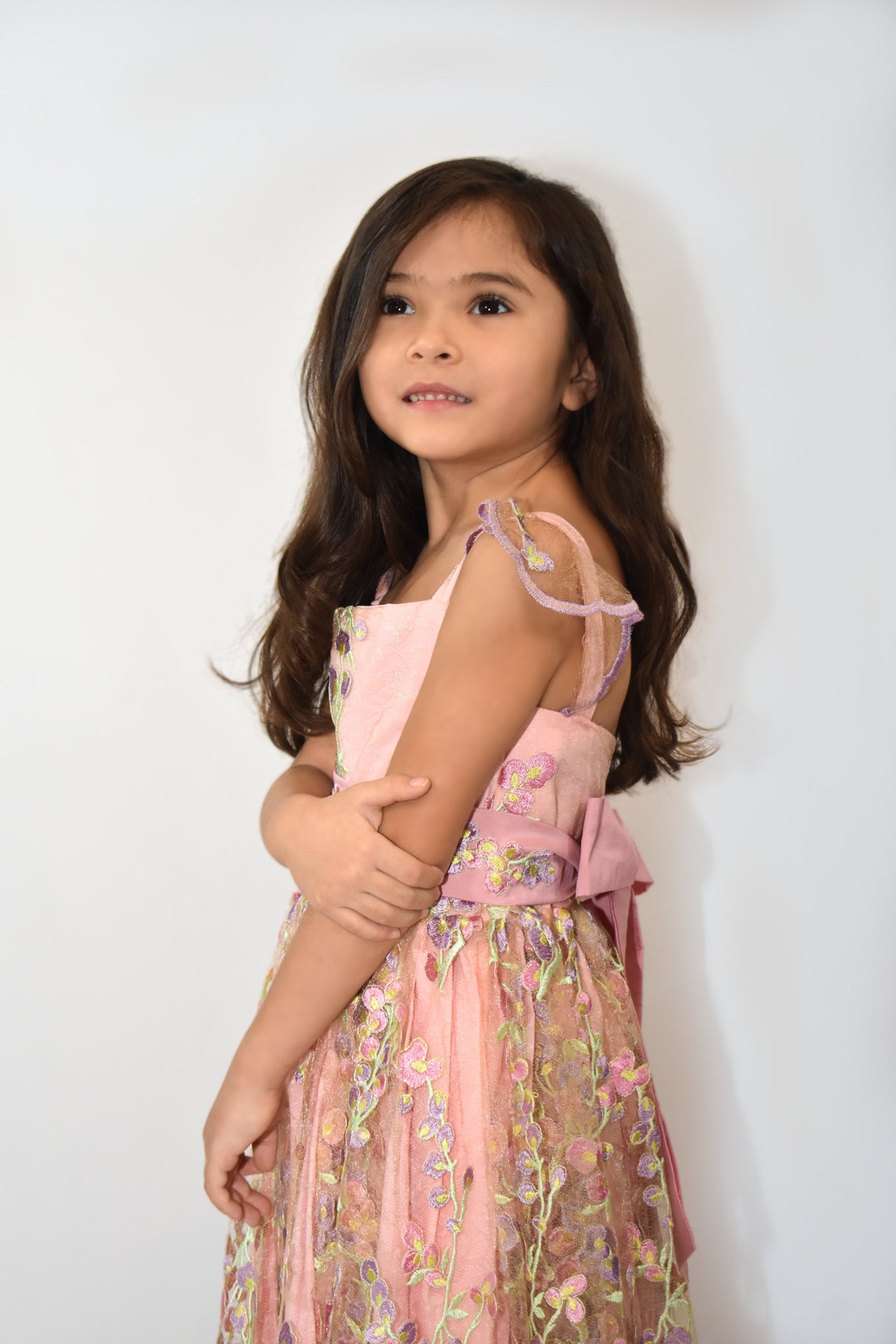 Pink Flower Dress for Baby Girls Tulle Flower Dress Girls Etsy