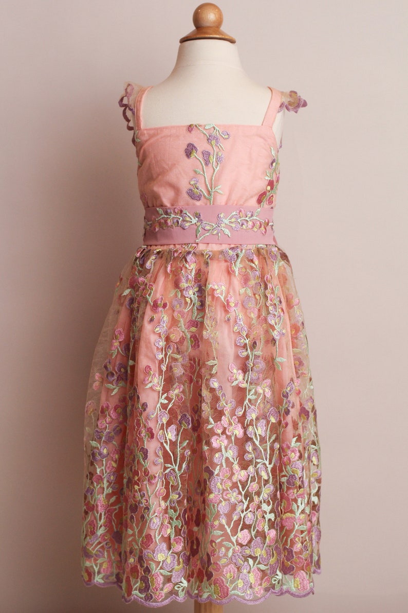 Pink Flower Dress for Baby Girls Tulle Flower Dress Girls Etsy