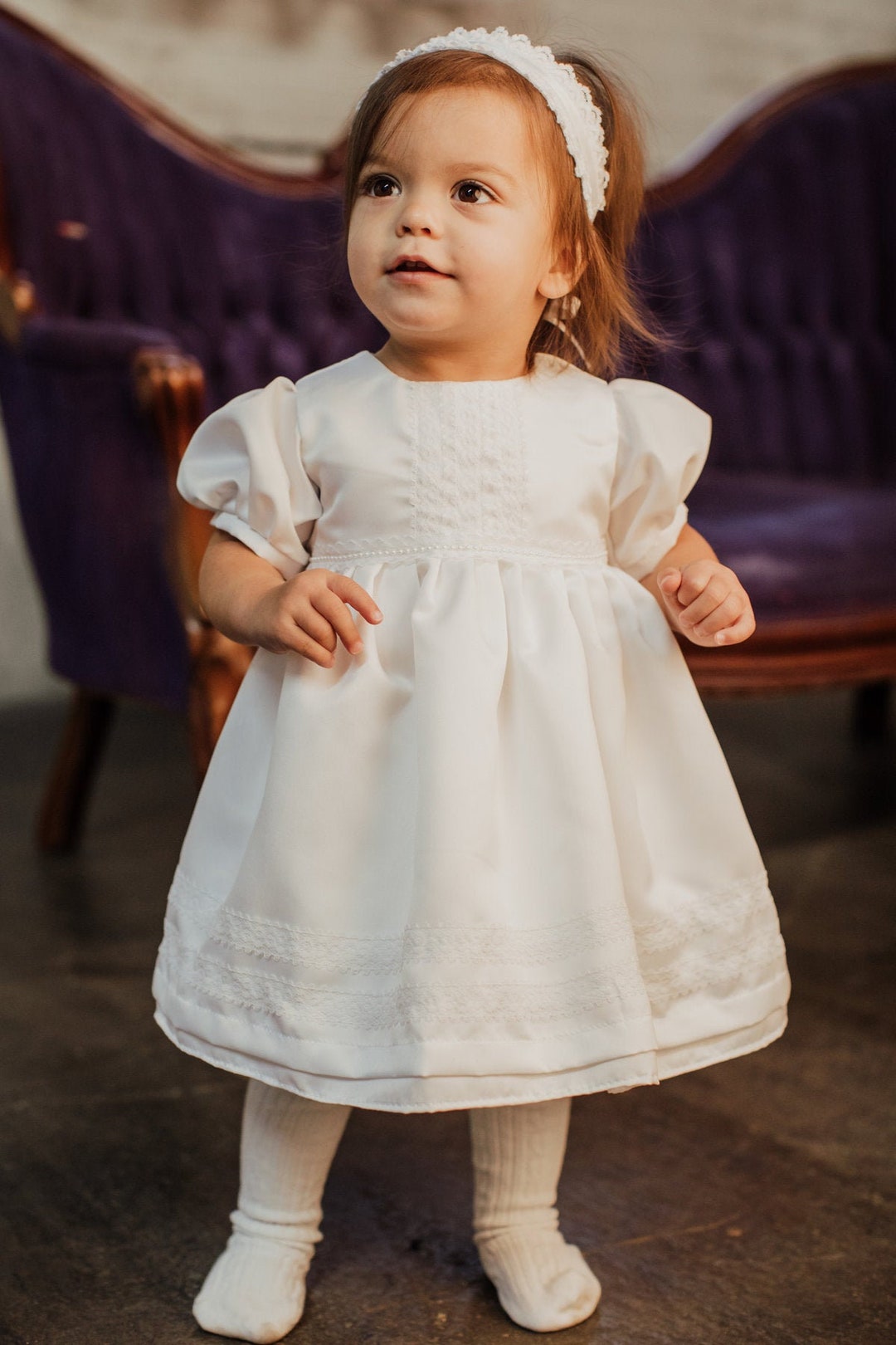 Baby Baptism Gown Spanish Style Baby Christening Dress. Blessing Dress.  Unisex Baptism Gown. Long Sleeves. White Laces. With Matching Bonnet - Etsy