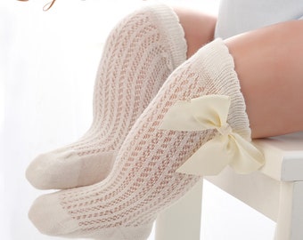 baby girl knee high socks with bows