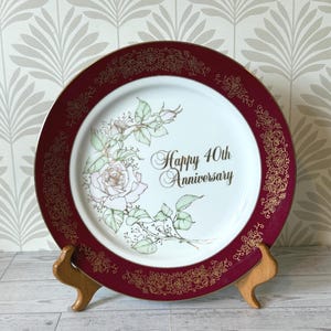 Ruby Anniversary Plate - Etsy