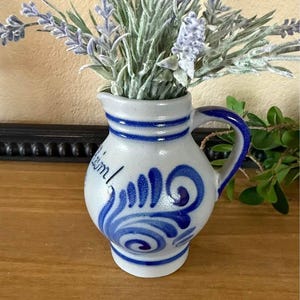 Vintage Salt Glazed Small Pottery Pitcher Made in Germany