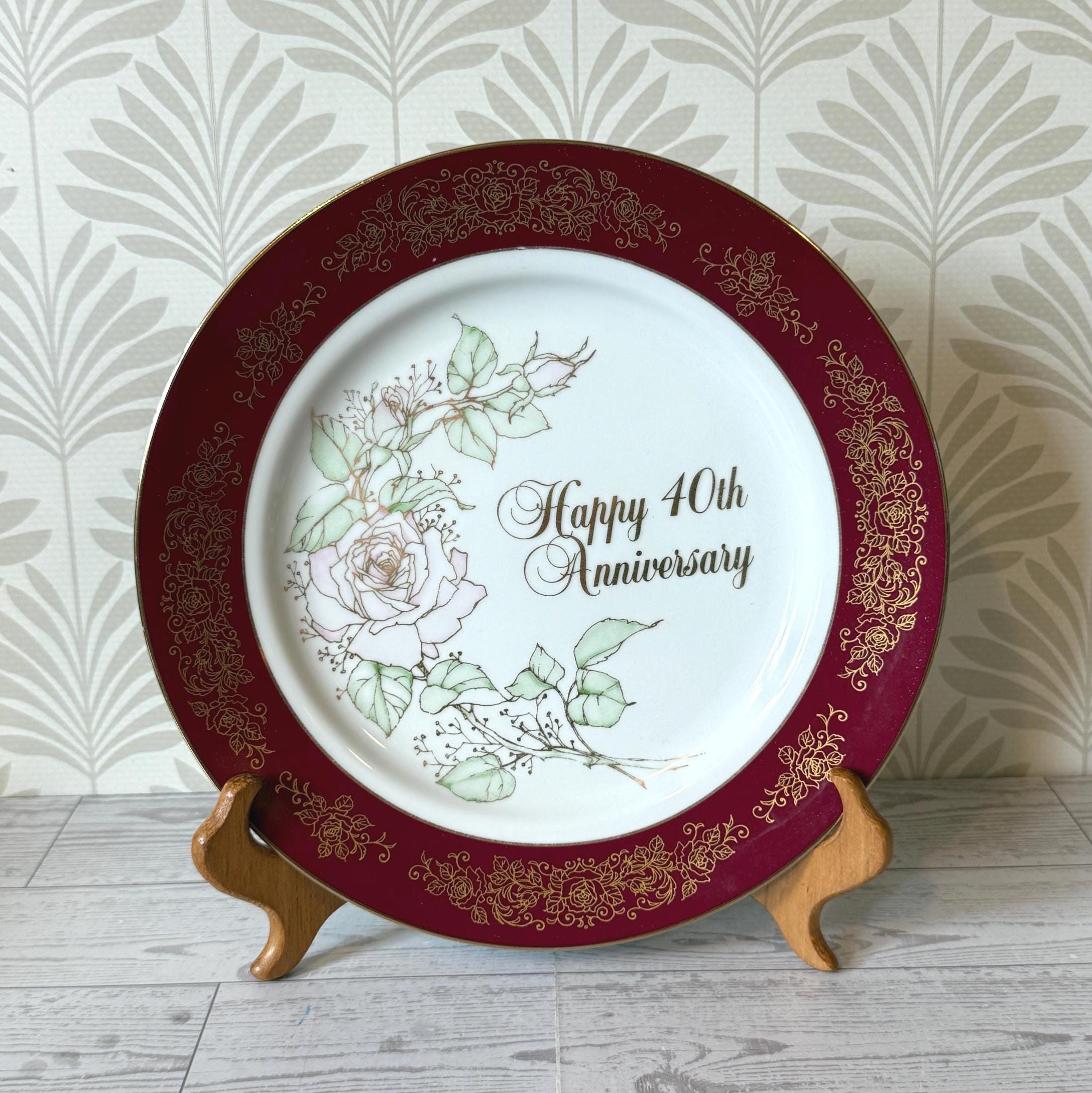 Ruby Anniversary Plate - Etsy